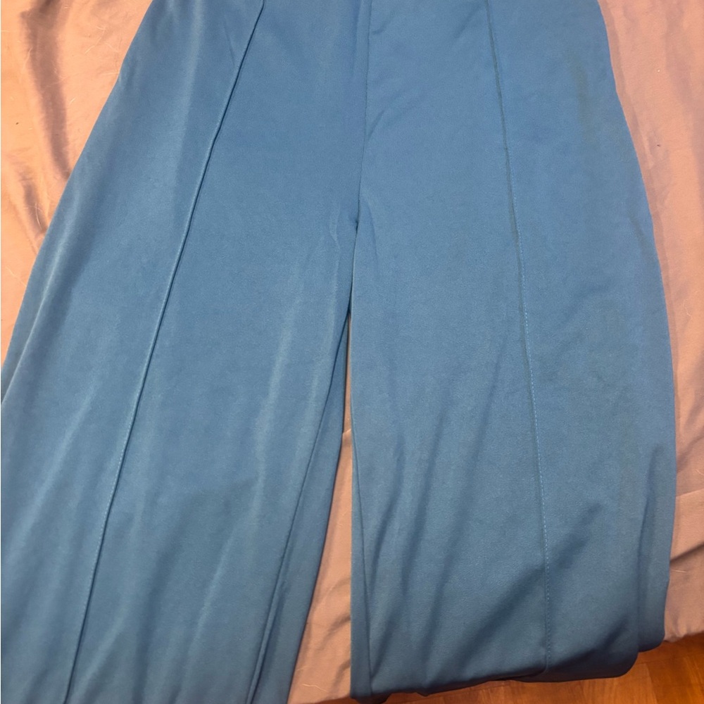Stylish Blue Wide-Leg Pants